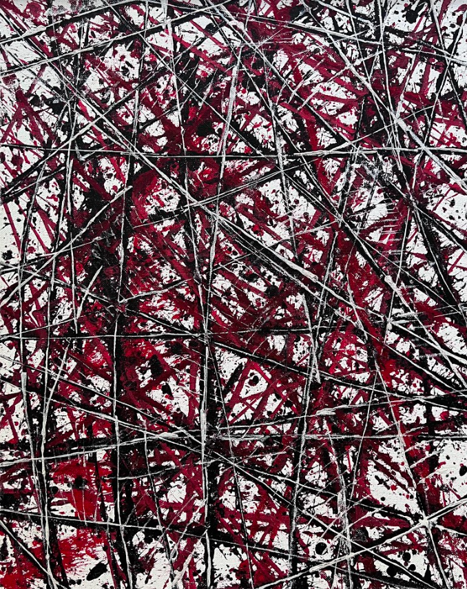 Crimson Web 5 - Original Painting