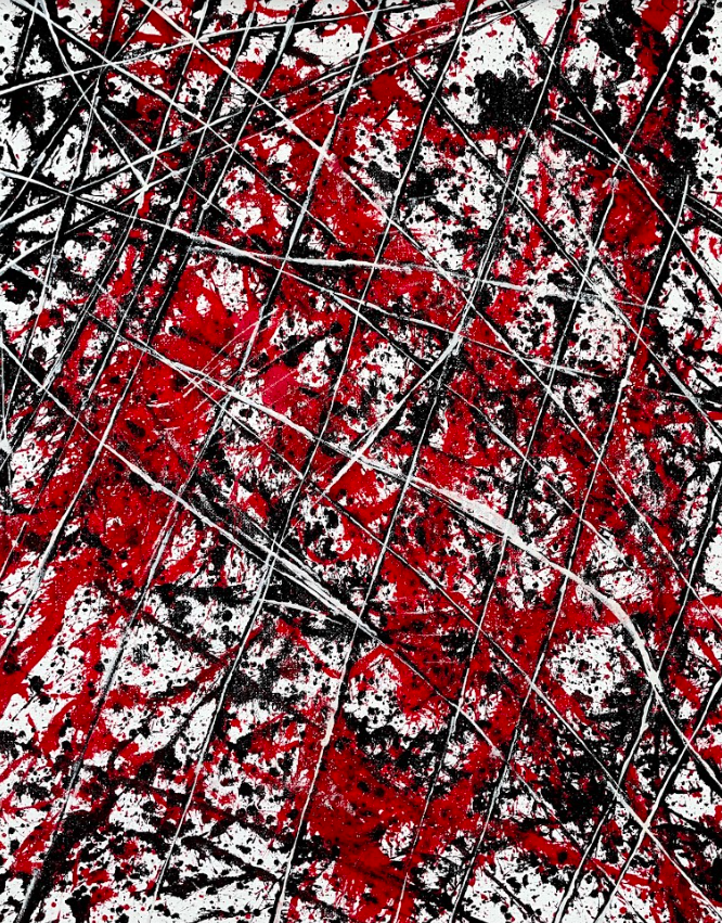 Crimson Web 6 - Original Painting
