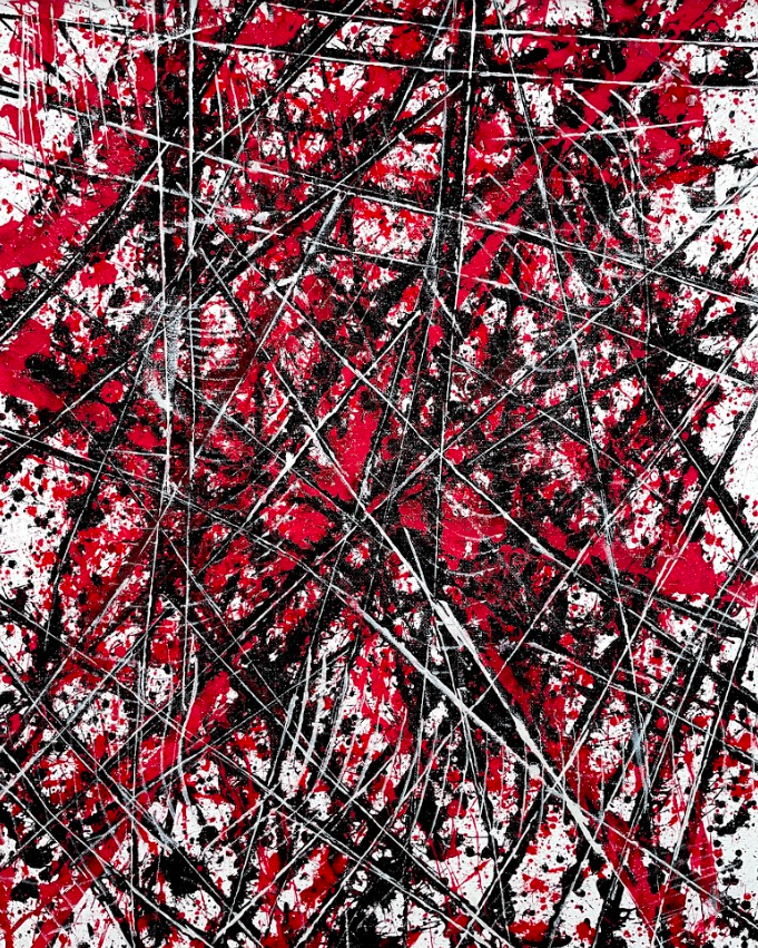 Crimson Web 7 - Original Painting