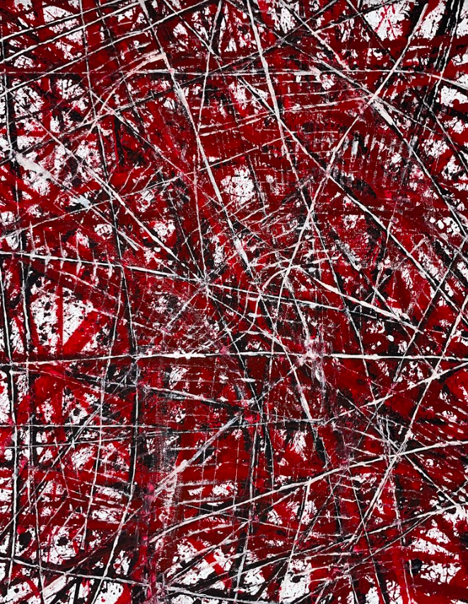 Crimson Web 4 - Original Painting