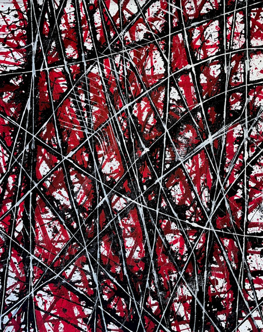Crimson Web 9 - Original Painting