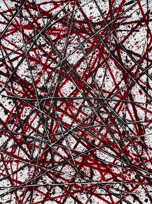 Crimson Web 2 - Original Painting